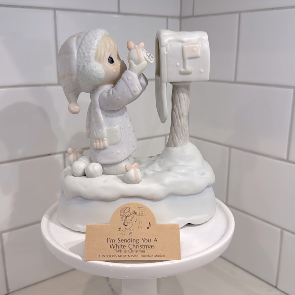 Precious Moments | Vintage 1987 | I’m Sending You A White Christmas | Music Box